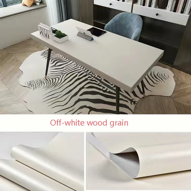 DIY Wood Grain Wallpaper for Kitchen Films Reconditioned Clothes Closet Closet Door Furniture for Home Office Decor Wall Sticker Off-white wood grain