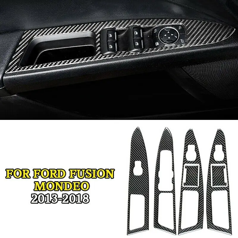 Накладка на оконный переключатель из углеродного волокна для Ford Fusion Mondeo 2013