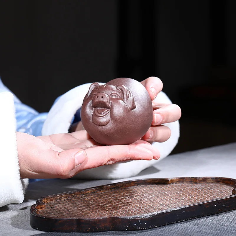 Глиняные чайные украшения из свиной кожи полностью ручной работы Moon Pigskin маленькие украшения производители поколение De