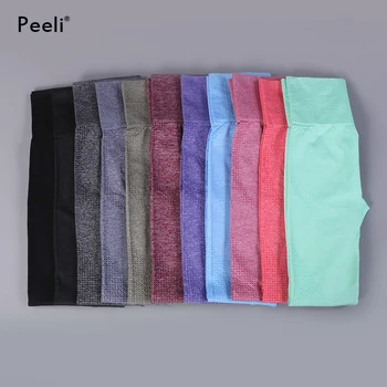 Peeli High Waist Seamless Leggings for Sport Women Push Up Gym Leggings Tummy Control Yoga