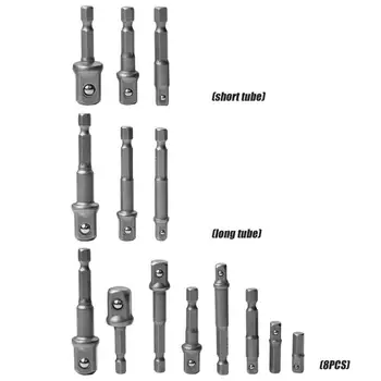 

Chrome Vanadium Steel Socket Adapter Hex Shank to 1/4 3/8 1/2 Extension Rod Support Dropshipping
