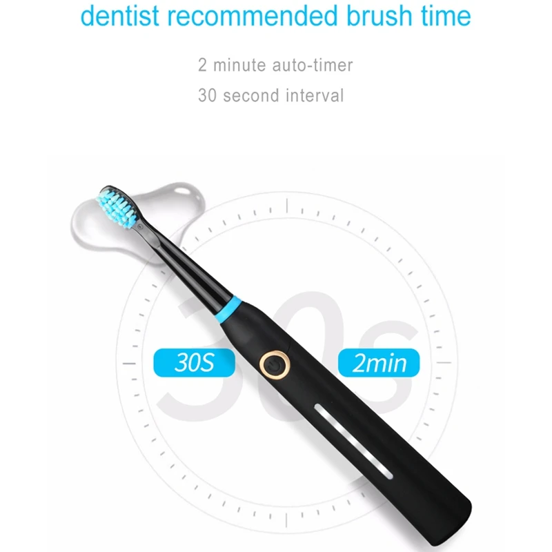 USB Charging Electric Toothbrush E7 ligent Timing Sonic Toothbrush Can Replace Toothbrush Head Waterproof Toothbrush Black USB Charging Electric Toothbrush E7 ligent Timing Sonic Toothbrush Can Replace Toothbrush Head Waterproof Toothbrush Black