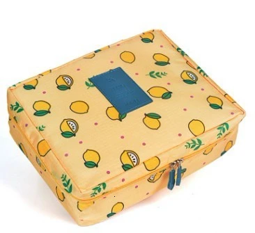 Yellow lemon Cosyde на молнии для мужчин и женщин, сумка для макияжа, Женская дорожная косметичка, косметичка для макияжа, органайзер, сумка для туалетных принадлежностей, дорожная сумка для мытья - Цвет: Yellow lemon