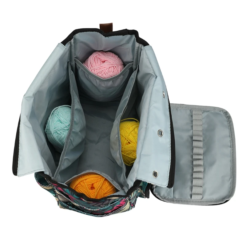 Portable Knitting Sewing Accessories Bag DIY Yarn Storage Crochet Hook Needles Thread Knitting Tote Basket