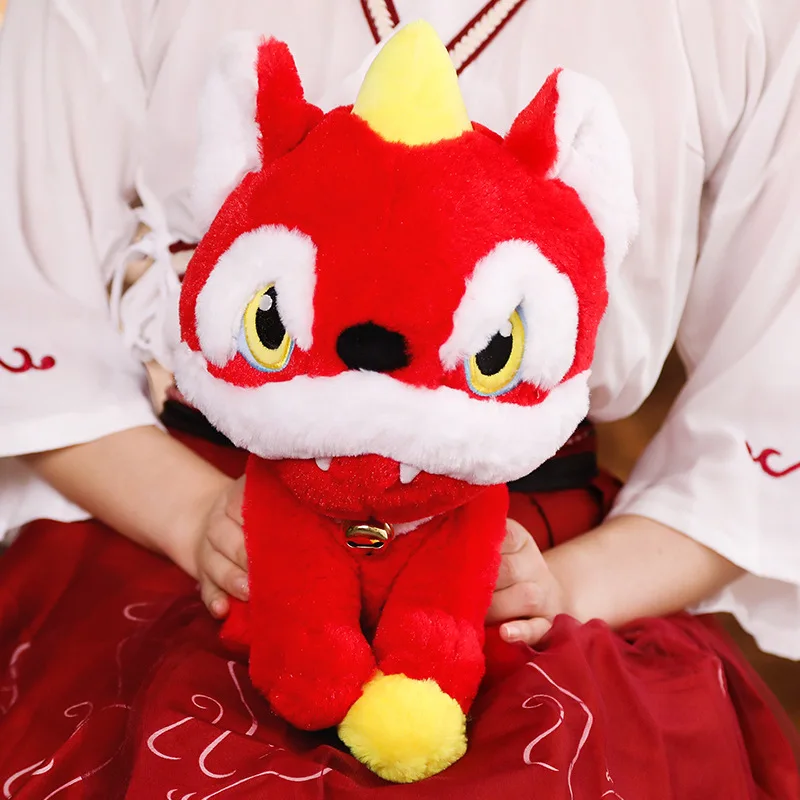 Nien год Kawaii китайское платье Nien плюшевые китайский лев Счастливое животное мягкие игрушки китайский год вечерние украшения подарок