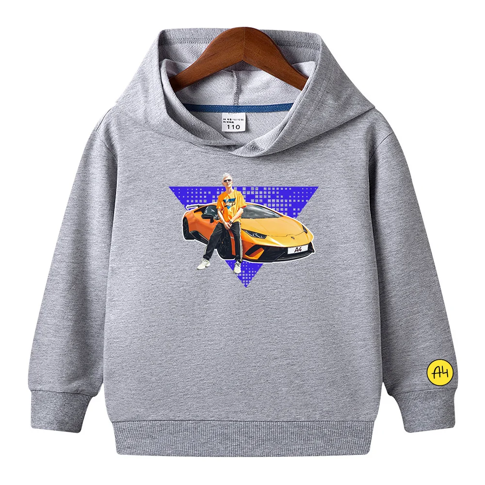 Children Merch A4 Lamba Hoodie Summer 100% Cotton Thin Boy girl Hooded Sweatshirts Quality Casual Kiss Baby Pullover Tops kids hoodie sweatshirts