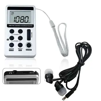 

1pc Portable DC 5V Mini Pocket Two Band Radio FM/AM Digital Receiver With Earphone USB Cable