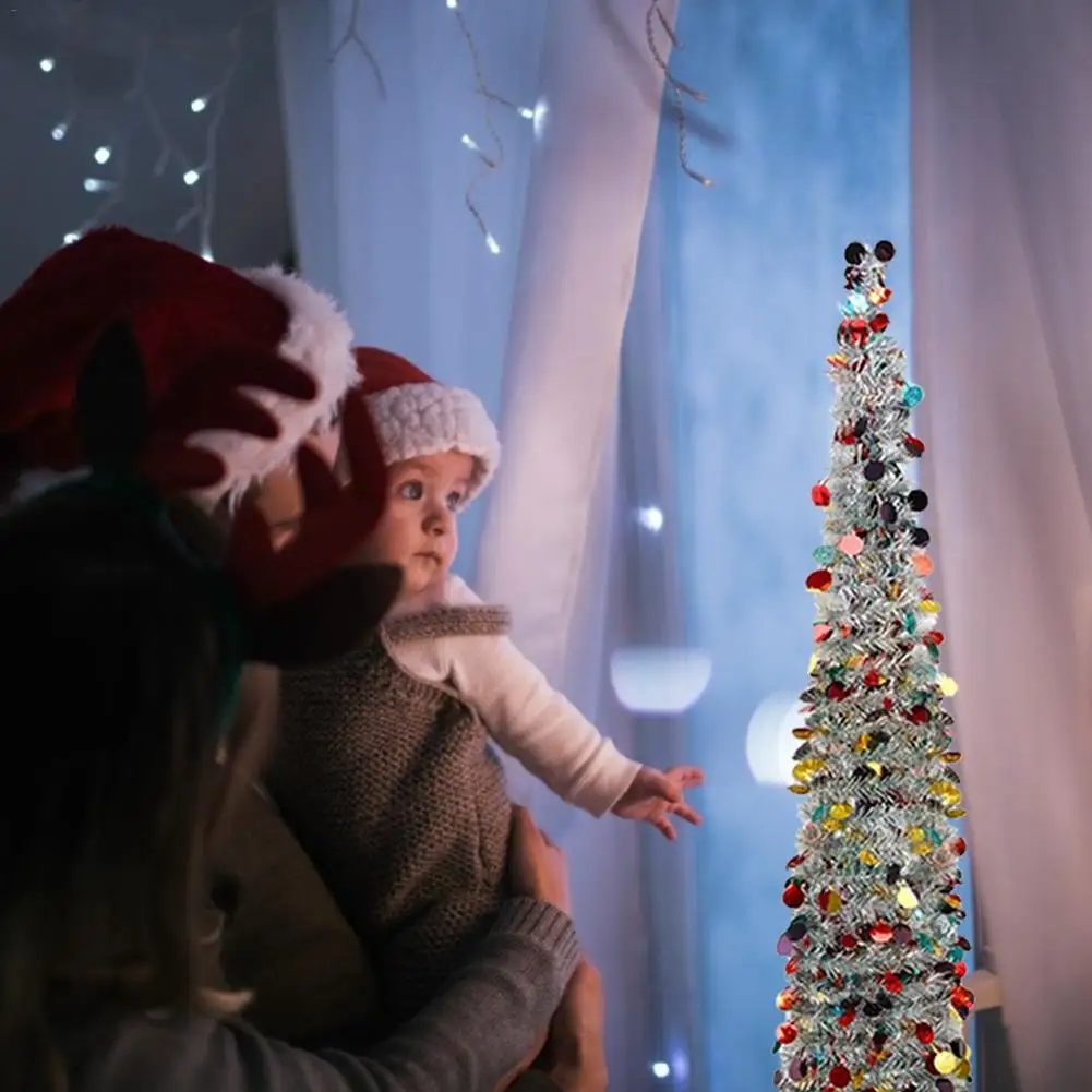 150 см Складная Рождественская елка Празднование Нового года Рождественская елка Декор цветной ПВХ Рождественское украшение для украшения дома