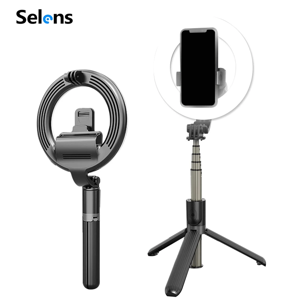 Selfie Ring Light Wireless Bluetooth Selfie Stick Photography Lighting