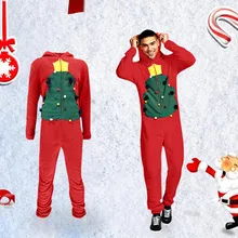 Рождественская Мужская цельная Мужская пижама Gar, комбинезон на молнии с капюшоном, мужской комбинезон с камуфляжным принтом, уличная одежда, комбинезоны