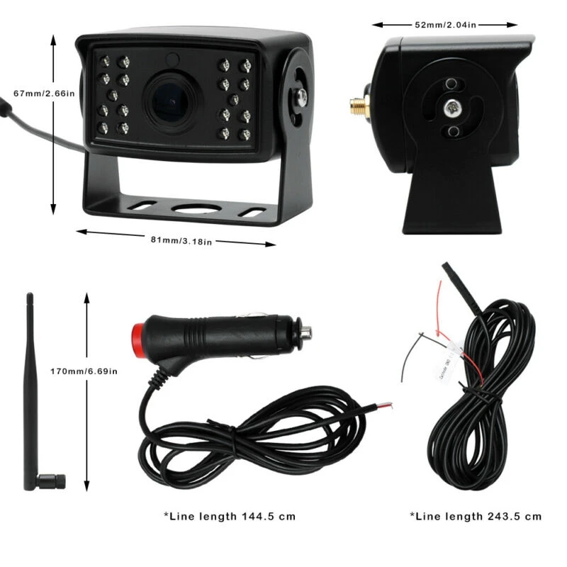 IR Night Vision Bus Truck Reverse Camera WiFi Wireless Car Rear View Cam