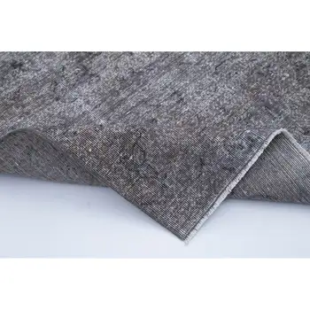 

85x251 Cm Grey Handmade Overdyed Runner Rug-3x8 Ft
