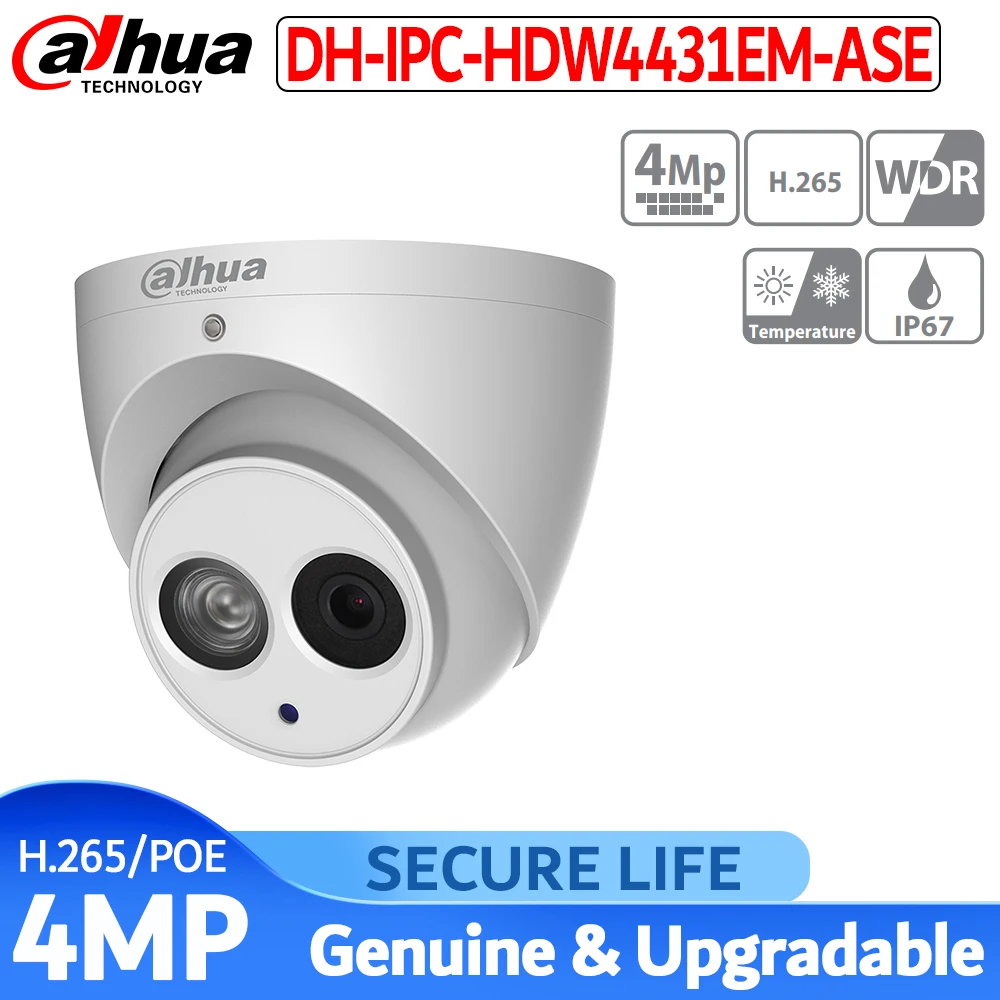 Версия на английском с логотипом IPC-HDW4431EM-ASE 4MP камера видеонаблюдения IR сетевая ip-камера безопасности Камера poe Встроенный микрофон ip 67 металлический корпус
