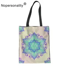 Женская парусиновая сумка с принтом в стиле мандала, Женская Повседневная сумка на плечо, женская пляжная сумка-тоут, сумка для покупок