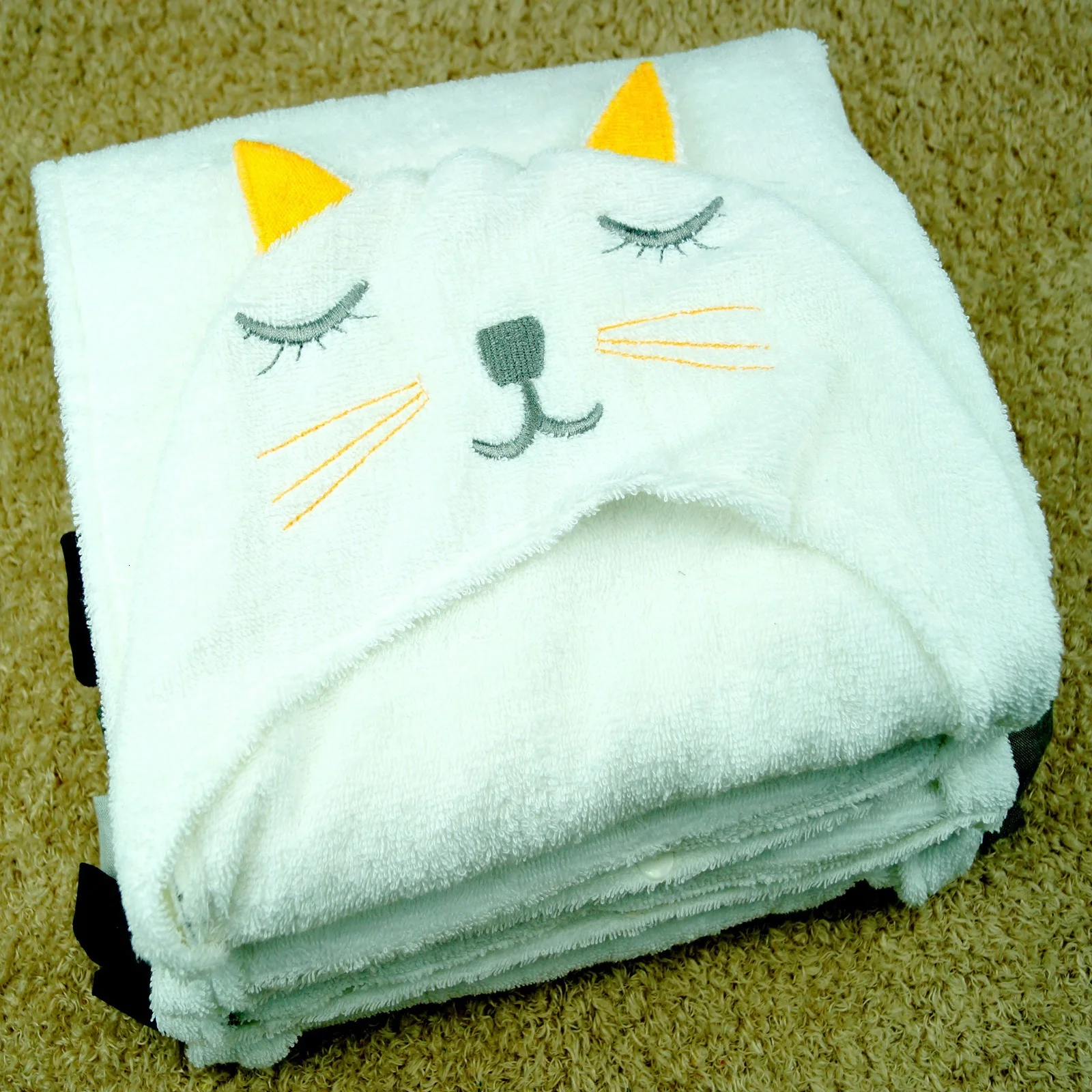 Банный халат для малышей, детские пижамы банный халат с изображением Льва и милого кота домашняя одежда для малышей, Халат с капюшоном для мальчиков и девочек пляжное полотенце из хлопка, Badjas - Цвет: Lovely cat