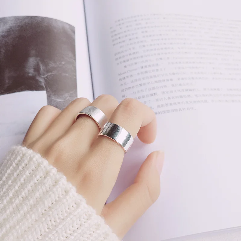 

MloveAcc 925 Sterling Silver Rings for Women Simple Geometric Ring Female Original Design Round Fashion Jewelry Christmas Gift