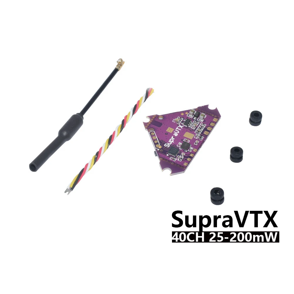 

Supra-VTX VTX 5.8G 40CH 25mw/100mw/200mw Transmitter OSD adjustable for Brushed Bwhoop Mobula7 Mobula6 FPV Racing Quadcopter