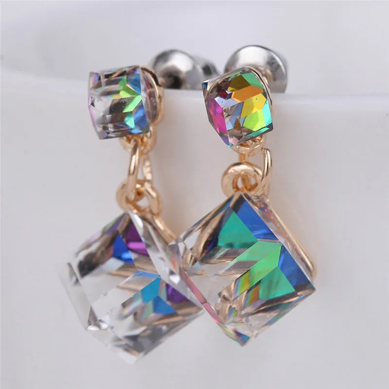 Crystal Rhinestone Earrings Zircon Stud Earrings Women Wedding Bridal Jewelry