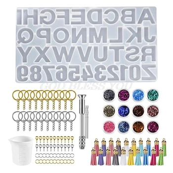 

1 Set Crystal Epoxy Resin Mold Alphabet Letter Number Pendant Casting Silicone Mould DIY Crafts Jewelry Key Chain Making Tools