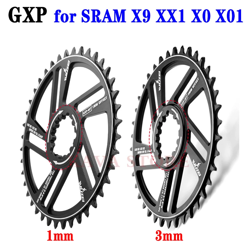MTB Bike GXP Offset 1mm/3mm Chainring 30-40T Narrow Wide Bicycle Chainwheel CNC 