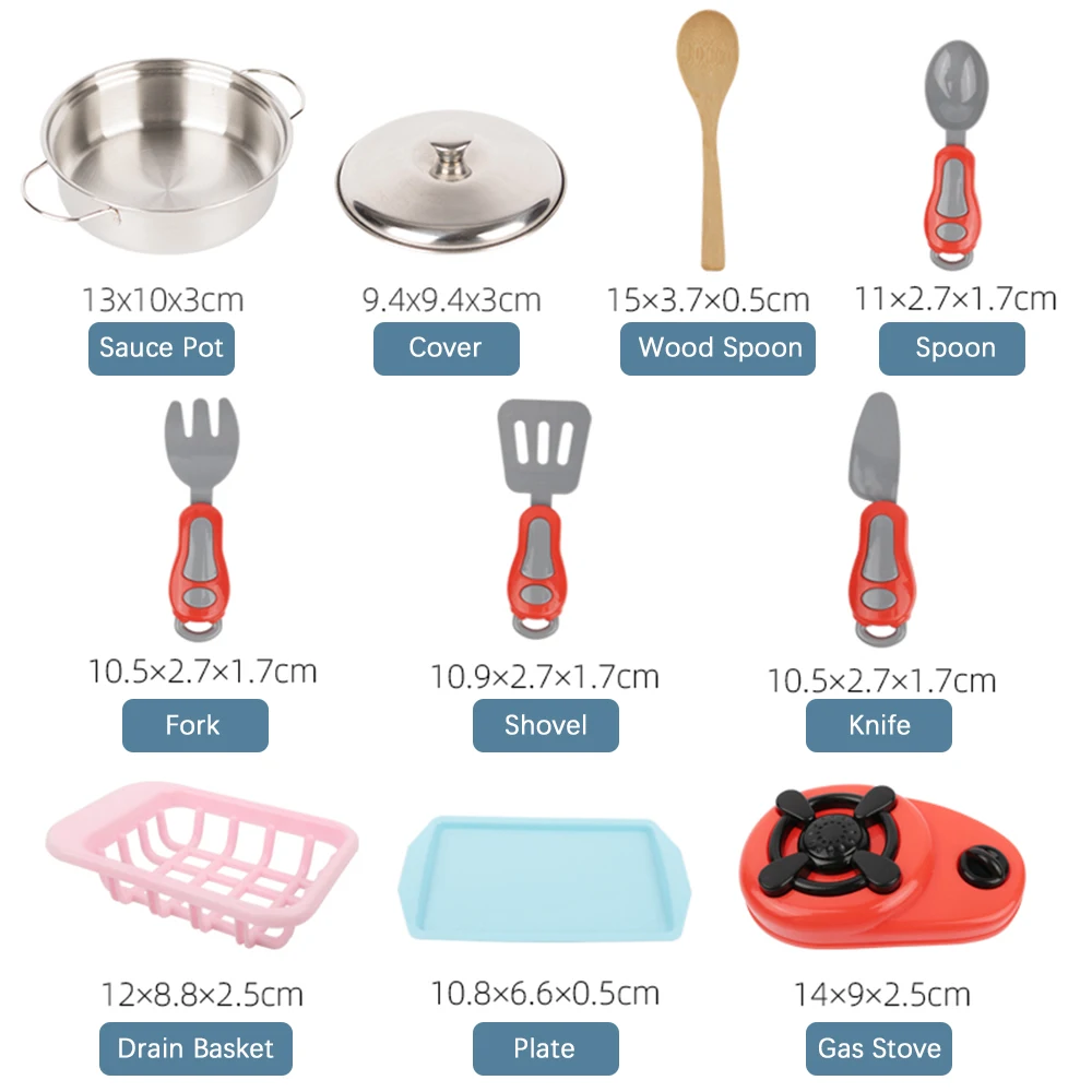 42 PCS Pretend Play Kitchen Toy Children Role Playset Cooking Set Educational Gift for Toddlers Kids Girls Boys