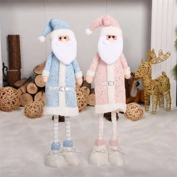 

Novel Santa Claus Christmas Decorations For Home Navidad Ornament Pink Blue Standing Figures New Year adornos de navidad