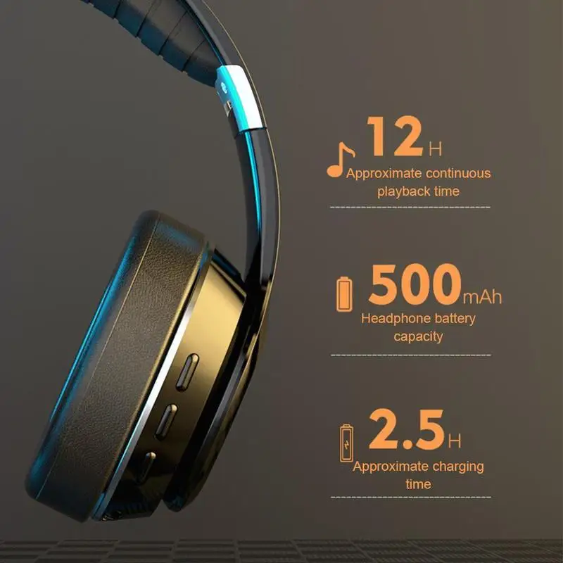 Hifi Wireless Bluetooth 5 0 Headset Stereo Subwoofer Bluetooth Headset Wireless Wired Headset with Microphone Support TF Card