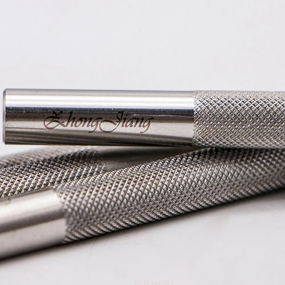 Leather Work Stamping Tool Smooth Pear Thumbprint Checkered P024 Carving Leather Craft Zhongjiang 304 Stainless streel Stamps