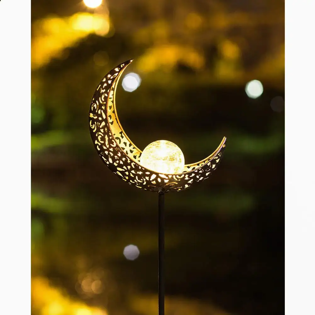 

2019 New LED Waterproof Solar Powered Hollow Out Moon Outdoor Lawn Lamp for Landscape Garden Yard Decoration Beauty Tool