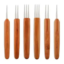 3 шт./пакет 0,5 мм 0,75 двойной крючком игла для Locs бамбука, дредлоки, для увеличения объема, вязальный крючок, дредлоки, для увеличения объема, игла для косы