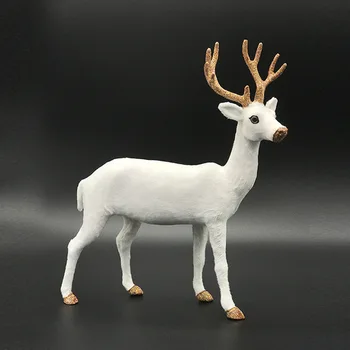

Christmas Simulation White Reindeer Xmas Deer Elk Plush New Year Decorations Ornaments Home Party Supplies Gift