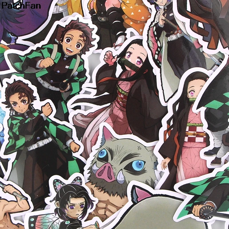 12 компл. Patchfan 17 шт. kimetsu no yaiba водонепроницаемые наклейки для скрапбукинга DIY багаж скейтборд ноутбук велосипед стены гитары A2627