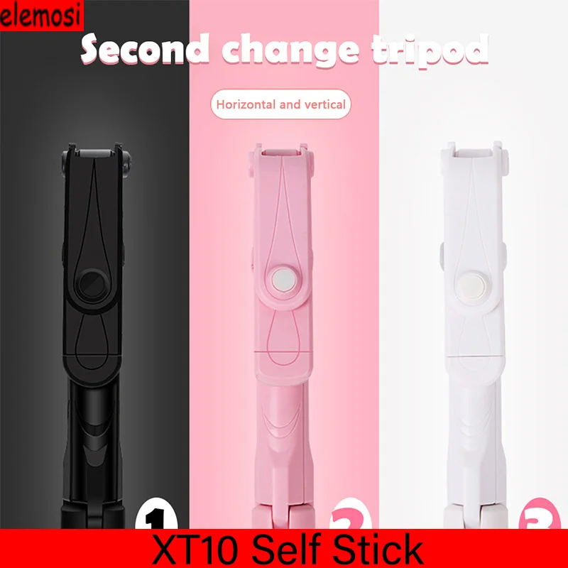 

XT10 Wireless Bluetooth Selfie Stick With Remote Control Self Timer Tripod Mobile Phone Selfie Stick Tripods Horizontal Stick