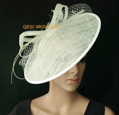 New Large Sinamay Fascinator Hat With 