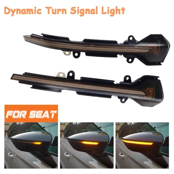 

Scroll Side Rearview Mirror Dynamic Turn Signal Flashing Light Blinker For SEAT Leon III Mk3 5F 13-18 Mk5 V Arona 17-18