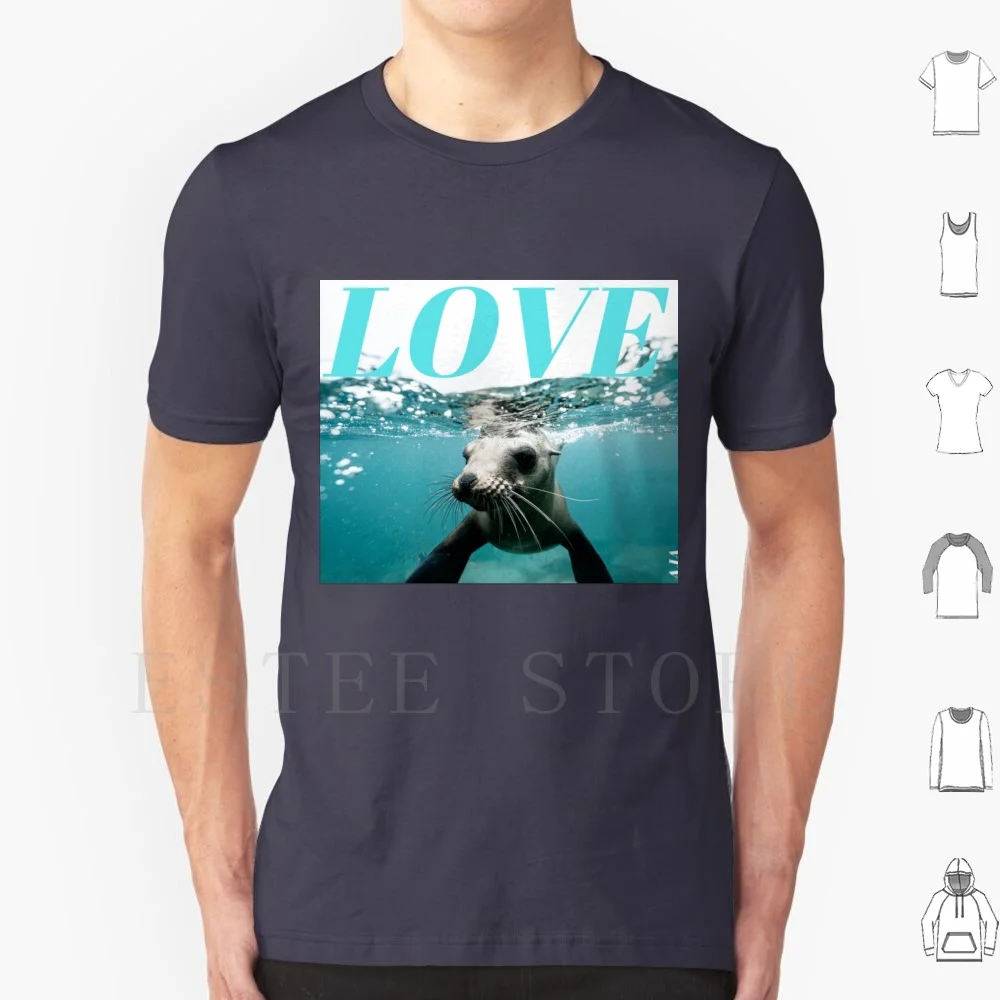 Love T Shirt Cotton Men Diy Print Love Ocean Seals Conservation Planet