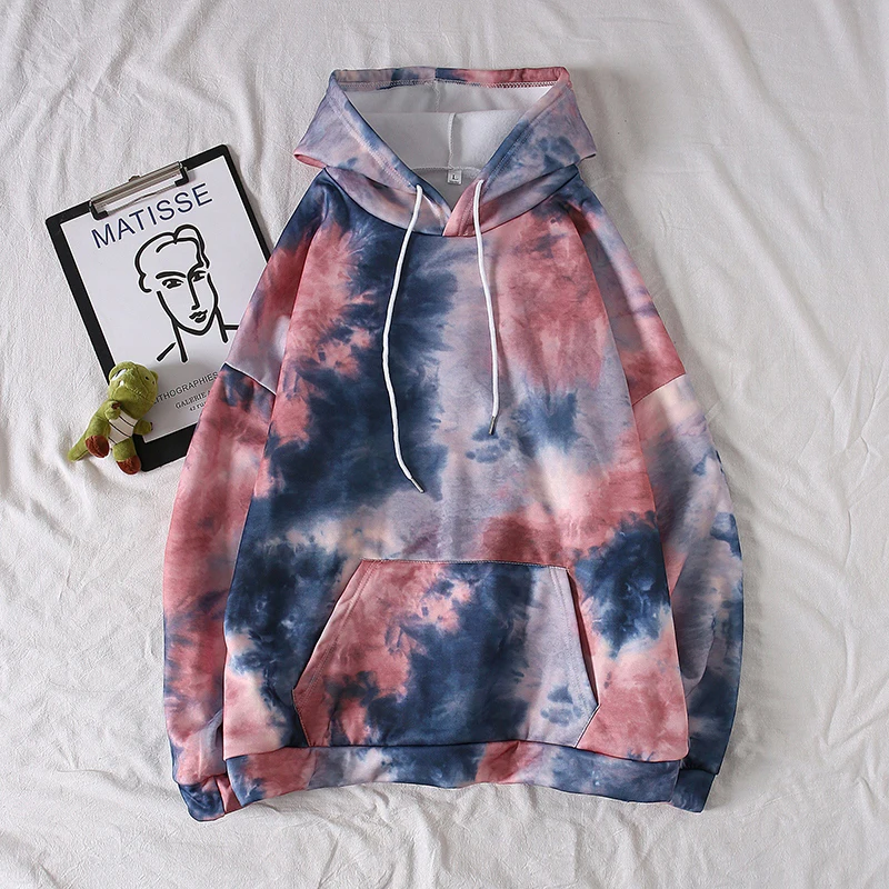 Tie Dye Hip Hop Hoodies Men s Fashion Obedient Casual Plus Velvet Hoodie Men Streetwear Wild 4