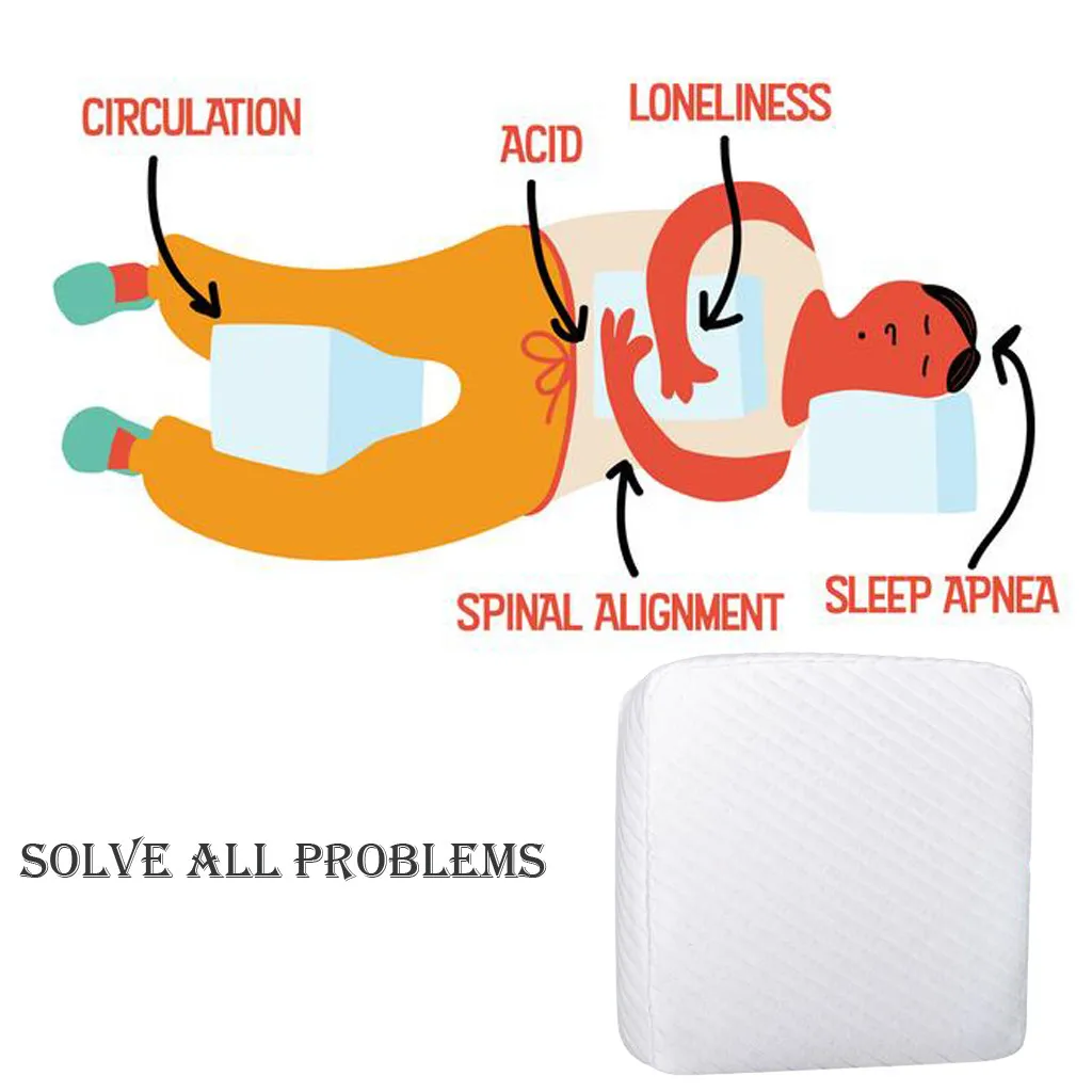 Новая подушка, предназначенная для защиты головы позвоночника, мягкая подушка-кубик, Подушечка для прокалывания головы, уменьшает кислотный рефлюкс, восстанавливающий способность