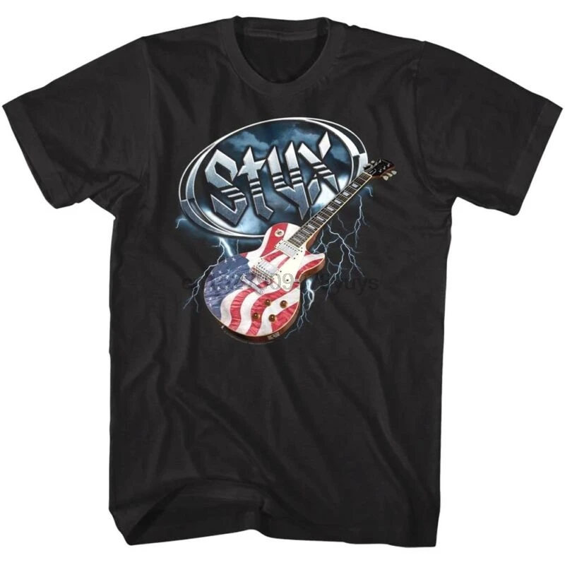 Styx Dennis Deyoung USA Guitar Мужская футболка со звездами рок-группы альбом концертный Merch |