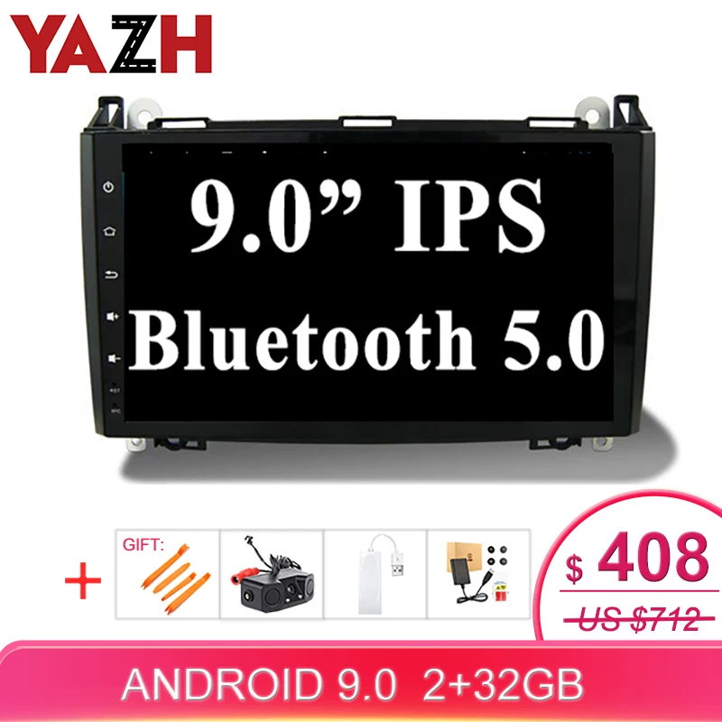 Головное устройство YAZH 2 din для Mercedes B200 W169 W245 с android 9 0 автомобильное стерео fm