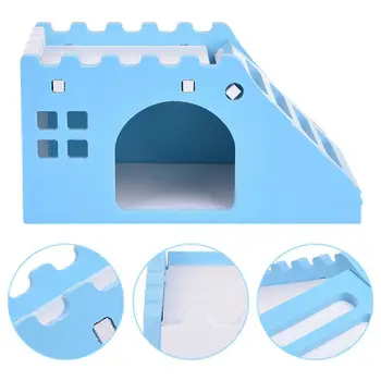 

Exquisite Hamster House Viewing Deck House for Pets hamsters guinea-pig hamster nest with ladder blue