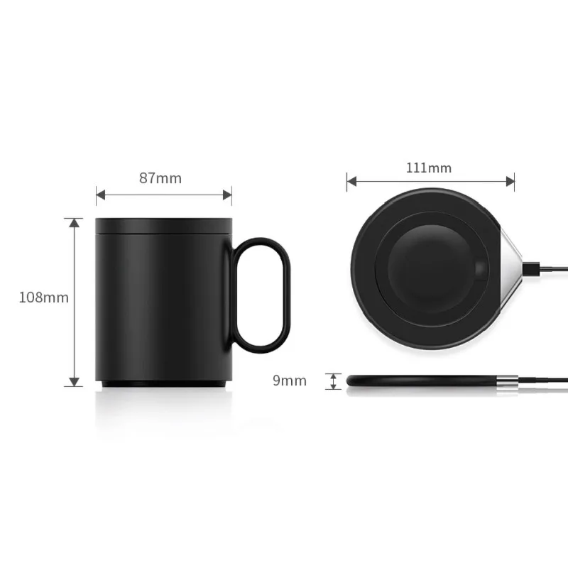 12 В Электрический нагрев кофейная чашка интеллектуальное Беспроводное зарядное устройство для iphone 8 X samsung S7 s8 s9 быстрое зарядное устройство