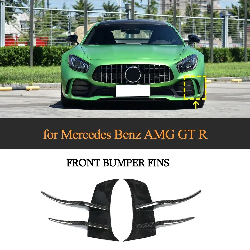 Для Mercedes-Benz AMG GT R- автомобильный передний бампер разветвители плавники Canards углеродное волокно передние разветвители