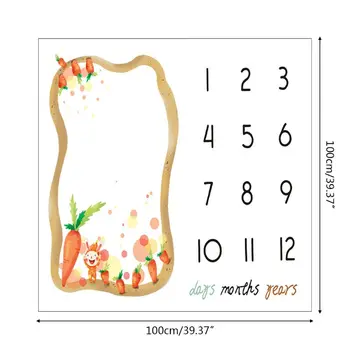 

Milestone Blanket Newborn Photography Props Baby Monthly Blanket Shower Gifts K1KC