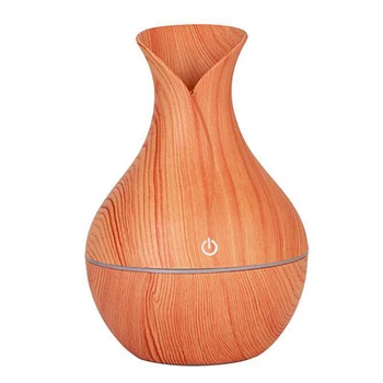 

Essential Humidifier Aroma Oil Diffuser Wood Grain Ultrasonic Wood Air Humidifier Usb Cool Mini Mist Maker Led Lights For Home-L