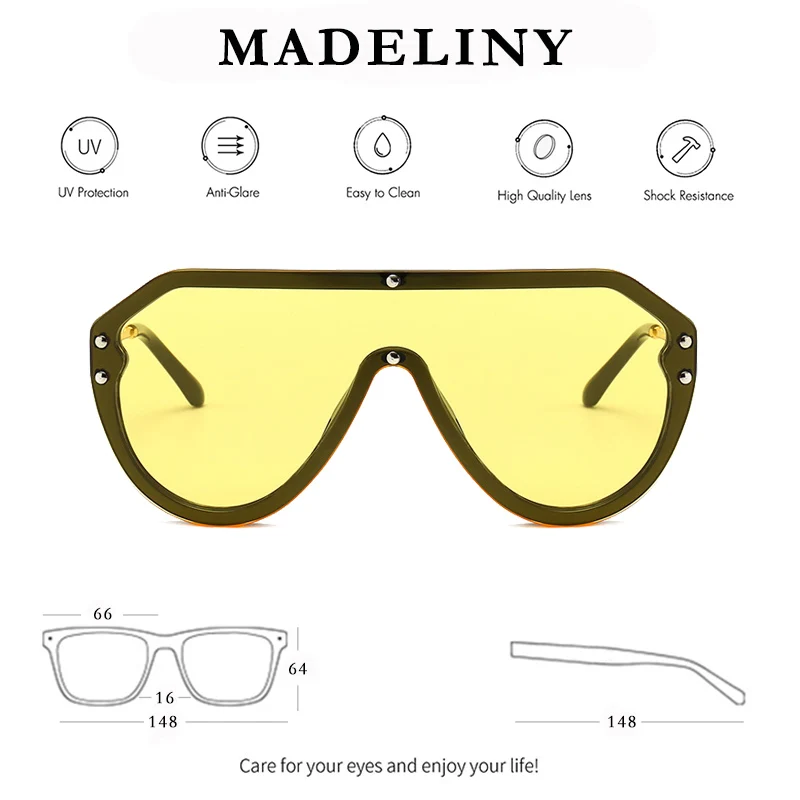 MADELINY Модные женские солнцезащитные очки для женщин в стиле оверсайз oculos de sol 2018
