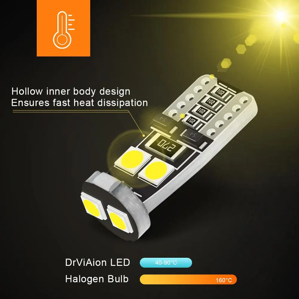 

LED Bulbs T10 168 192 2825 W5W 400LM 6000K 7000K 3030 SMD Chip for 12V Car Interior Dome Door Courtesy Trunk License Plate Light