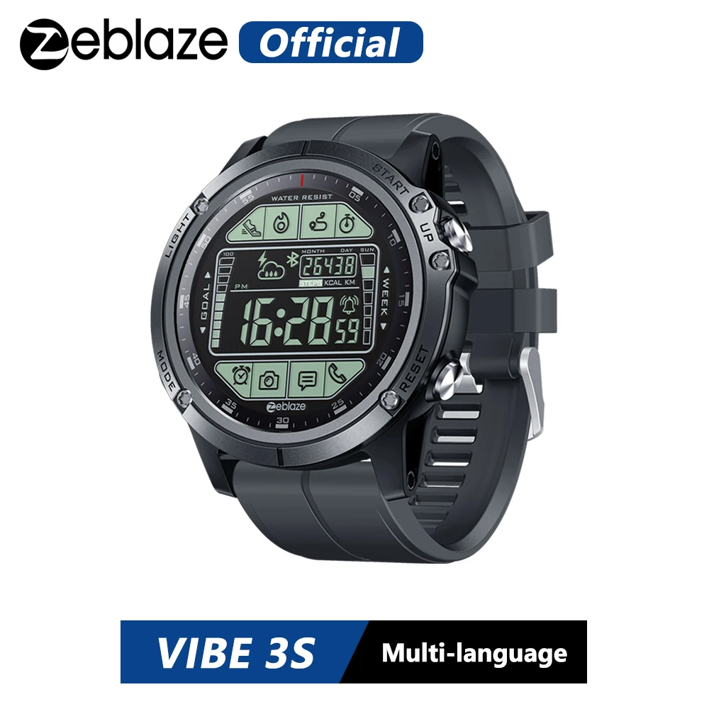 Online Zeblaze VIBE S 3S resistente reloj inteligente para exterior en tiempo Real medidas caloría distancia de seguimiento de 5 ATM 50 M 164ft resistente al agua