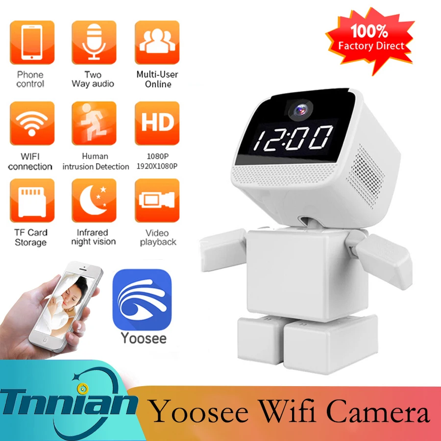 Yoosee 1080P HD WiFi робот IP-камера безопасности мини-камера P2P ИК Ночное Видение