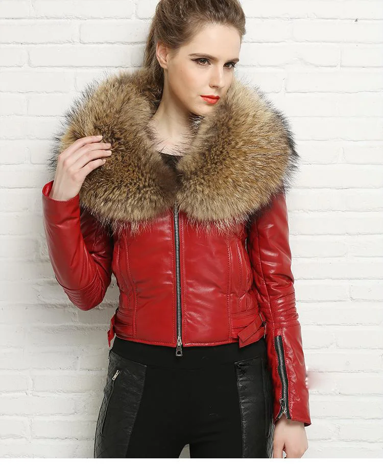women's leather jacket with fur (2)